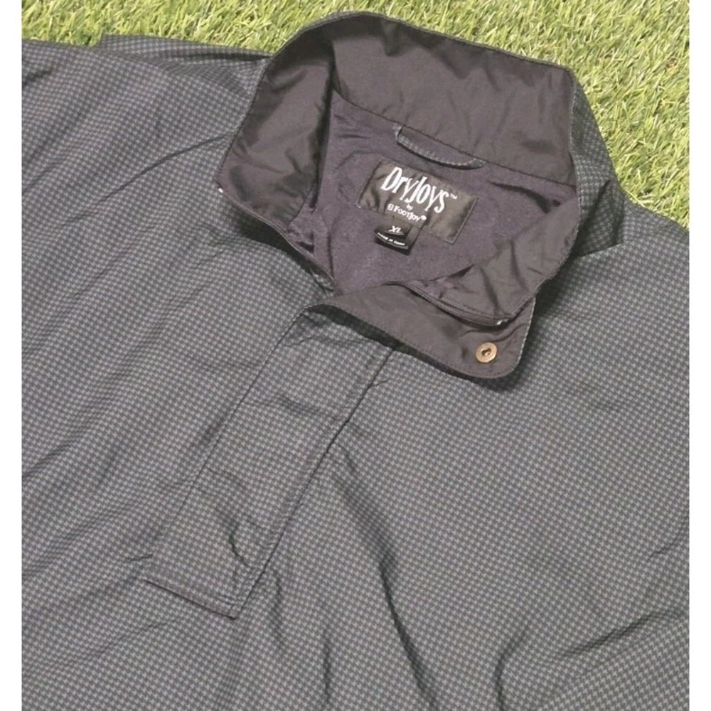 FootJoy DryJoys Golf Pullover Mens XL Green Houndstooth Windshirt Rain Jacket FJ - Picture 3 of 8